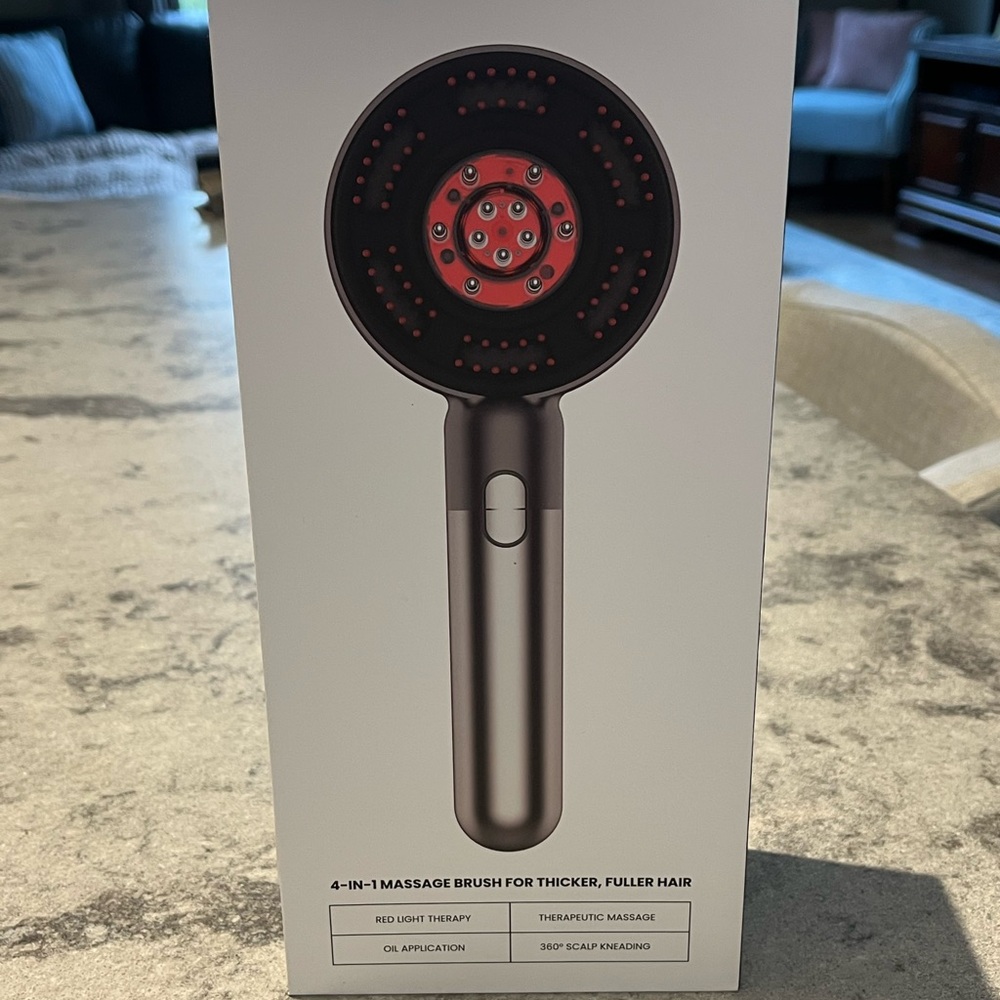 Bloomly 4-in-1 Massage Hair Brush with Red Light Therapy NWOT